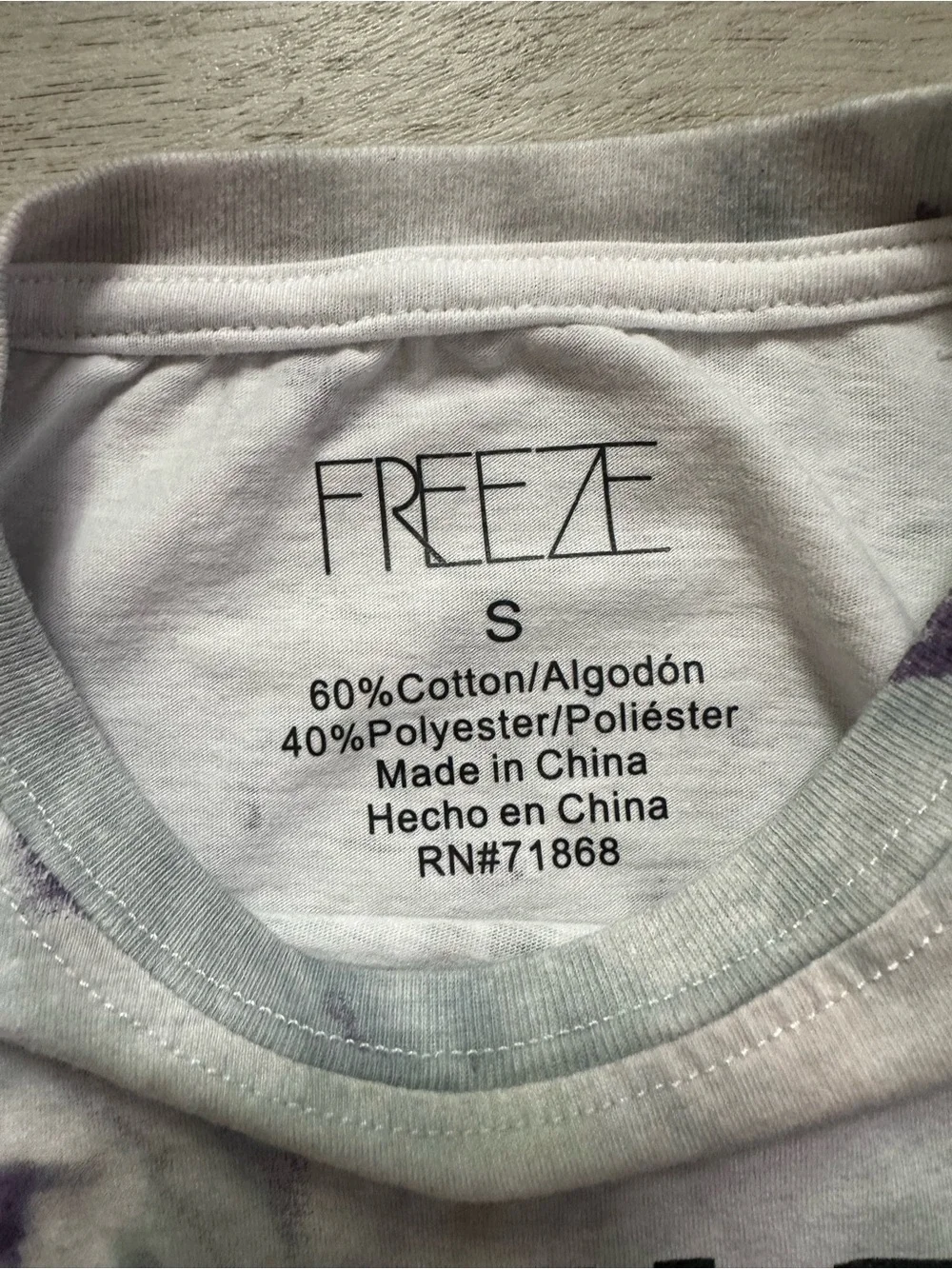 Freeze Tie-Dye Crewneck Sweater - Gray & Purple - 